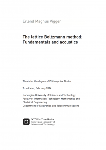 Thesis cover of The lattice Boltzmann method: Fundamentals and acoustics